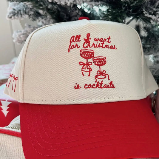 All I Want for Christmas is Cocktails Vintage Trucker